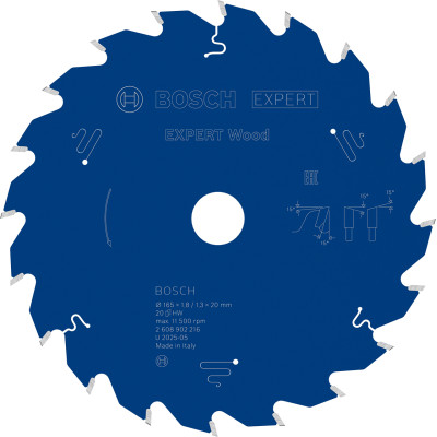 Пильный диск Bosch Expert Wood 165x1.8/1.3x20 мм T20