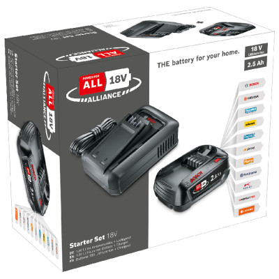 Набір акумулятор Bosch PBA 18V 2.5 Ah та з/п AL 18V-44 Набір акумулятор Bosch PBA 18V 2.5 Ah та з/п AL 18V-44
