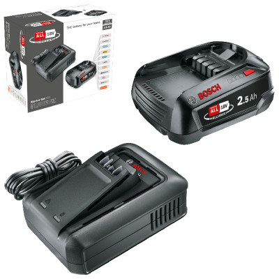Набір акумулятор Bosch PBA 18V 2.5 Ah та з/п AL 18V-44 Набір акумулятор Bosch PBA 18V 2.5 Ah та з/п AL 18V-44