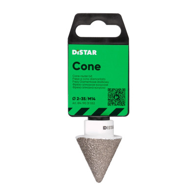 Алмазна фреза конусна Distar Cone 2-35 мм, M14