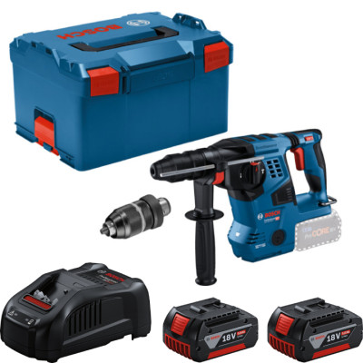 Акумуляторний перфоратор Bosch Pro GBH 18V-28 CF, патрон SDS-Plus, з 2 акб 5 Ah та з/п GAL 1880 CV, у L-Bохх 238