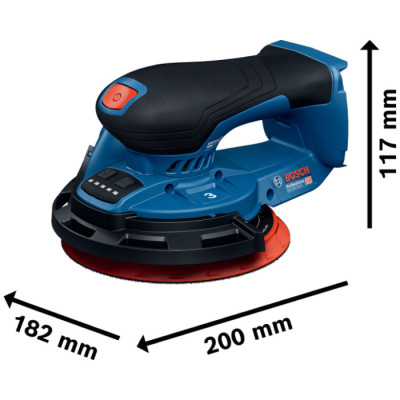 Акумуляторна ексцентрикова шліфмашина Bosch Pro GEX 18V-150-3, з 2 акб 4 Ah та з/п GAL 18V-40, у L-Bохх 162