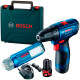 Акумуляторний дриль-шурупокрут Bosch GSR 120-LI + GLI 12V-300 Professional, 2 акб GBA 12V 2.0Ah