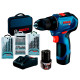 Акумуляторний безщітковий шурупокрут Bosch GSR 12V-30 Professional, 2 акб 2 Ah, 3 набора насадок