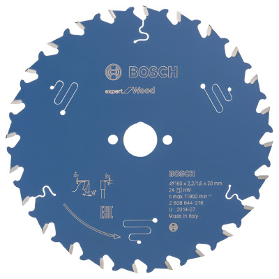 Пильный диск Bosch Expert for Wood 160×20×2.2, 24 АТВ
