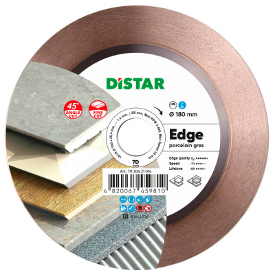 Алмазний круг по кераміці Distar 1A1R Edge 180х1.4х25.4 мм