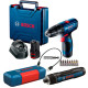 Акумуляторний ударний дриль-шурупокрут Bosch GSB 120-Li Professional, 2 акб GBA 12V 2.0Ah, акумуляторна викрутка Bosch GO 3